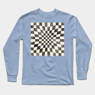 Watercolor Psychedelic Checkerboard Long Sleeve T-Shirt